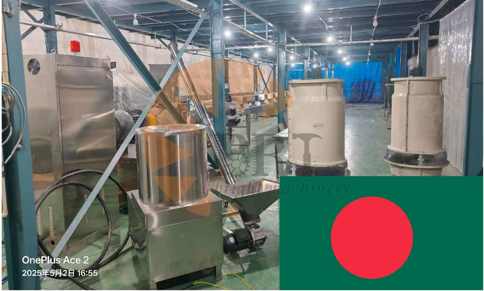 Corn puff extruder machine at a customers food production site in Bangladesh Corn puff extruder machine at a customers food production site in Bangladesh